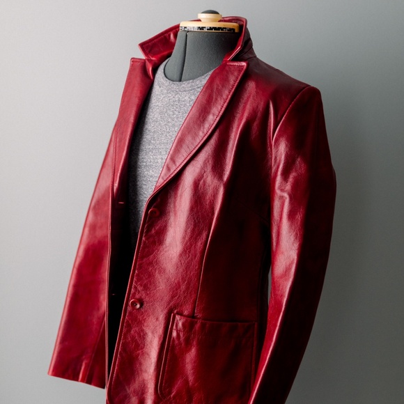 Vintage 90's GAP red leather jacket - Picture 5 of 8